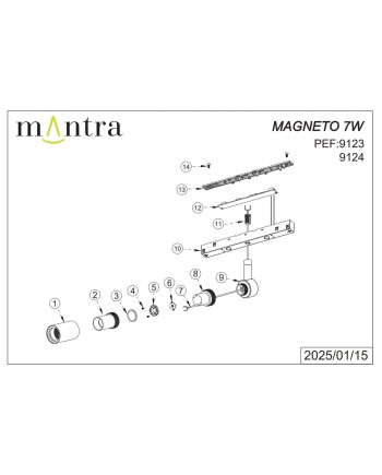 MAGNETO * FOCO 7W TRIAC ZOOM 3000K